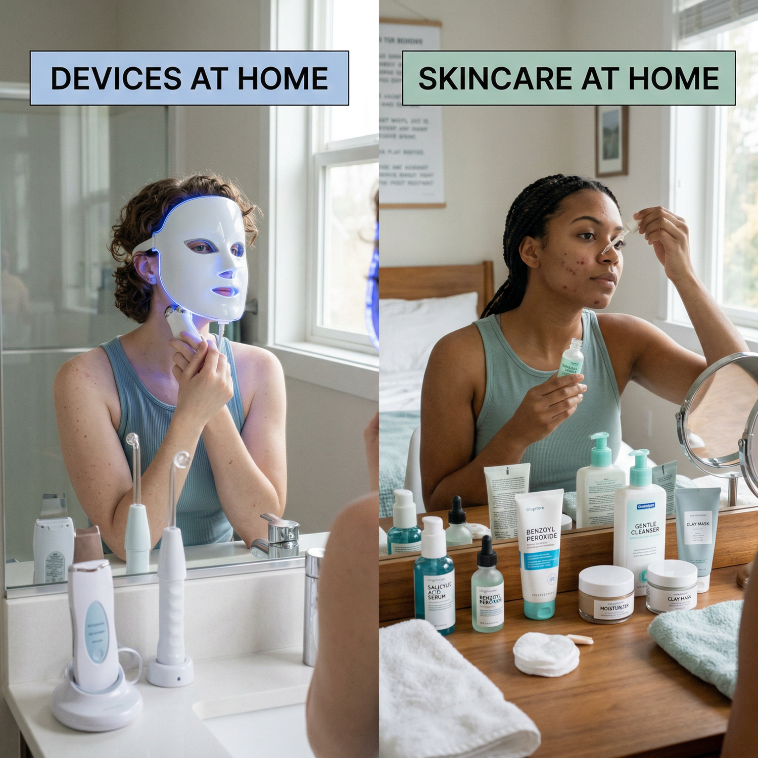 Acne Treatment at Home: Devices vs Skincare